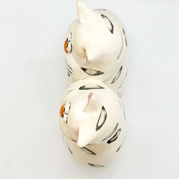 Glazed Ceramic Vintage Cheek-to-Cheek Pottery Cat Coin Bank AS IS - Picture 5 of 7